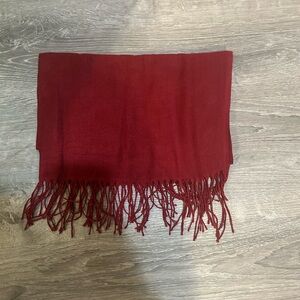 Red Fringe Scarf new with out tags perfect for 2026 trends!